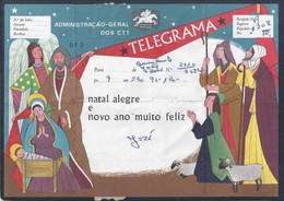 Telegrama De Natal Expedido Do NPR Comandante João Belo, 1968. Souto Maior, Sabrosa. Christmas Telegram Sent Ship João B - Lettres & Documents