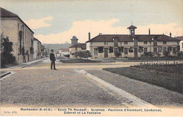 78 - MONTESSON Ecole Th. Roussel - Pavillon D'Alembert, Condorcet, Diderot, La Fontaine - Jolie CPA Colorisée - Yvelines - Montesson