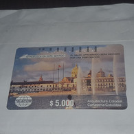 Colombia-(COL-MT-02)-colonial Architecture-(40)-($5.000)-(?)-used Card+1card Prepiad Free - Colombia