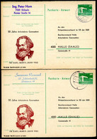 DDR P85A-1aA-83 C1-a 2 Antwort-Postkarten Zudruck AK GANZSACHEN KARL MARX  Gebraucht - Karl Marx