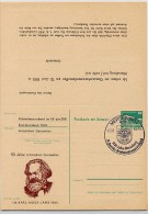 DDR P85-1a-83 C1-a Antwort-Postkarte Zudruck AK GANZSACHEN KARL MARX Halle Sost. 1983 - Karl Marx