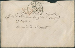 Bouches Du Rhone - T17 AIX EN PROVENCE (12-2-1871) + "P.P", Lettre Pour Un Militaire Au 19 Corps Armée De L'Ouest - Krieg 1870