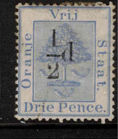 ORANGE FREE STATE 1896 1/2d On 3d "Type B" SG 70 HM #AQA2 - Orange Free State (1868-1909)