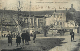 .CPA FRANCE 42 "Le Chambon Feugerolles, Place Du Marché" - Le Chambon Feugerolles