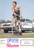 Carte - Gilbert Bellone - Groupe Sportif Gitane Glaces Frigécrème - Cycling