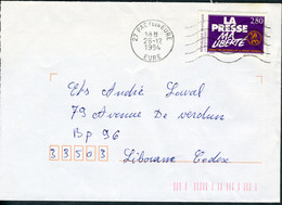 N°YT 2917  - Timbre Millésimé 1995 Sur Lettre Oblitérée En 1994 (!) - Storia Postale