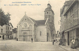-d.div.-ref-AW195- Pyrenées Atlantiques - Arudy - La Place Et L Eglise - Restaurant Denis - Magasins - - Arudy