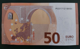 50 EURO P009C5 Serie PC Netherlands DRAGHI  About UNC - 50 Euro