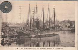 59 - Carte Postale Ancienne De  Dunkerque    Un Cinq Mats Dans Le Bassin De L'Arrière Port - Dunkerque