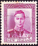 NEW ZEALAND 1947 KGVI 4d Bright Purple SG681 Used - Gebraucht