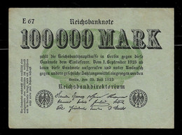 GERMANY BANKNOTE 100 000 Mark 1923 UNIFACE P#91 VF (NT#05) - Other & Unclassified