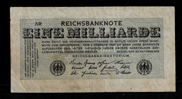 GERMANY BANKNOTE 1 Milliarde Mark 1923 UNIFACE P#122 VF (NT#05) - Autres & Non Classés