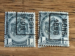 Lot N°154 A Et B Mons 1898 Sans Bandelette Cote 500FB/2 Ok - Rollini 1894-99