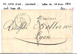 21 - Cote D'or-(20) SEURRE- Cad Type13 (Voir Descriptif De La Vente Avec Photo Du Scan) - 1801-1848: Precursors XIX