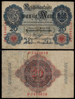 GERMANY BANKNOTE 20 MARK 1914 P-46b F/VF (NT#05) - Otros & Sin Clasificación