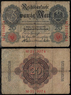 GERMANY BANKNOTE 20 MARK 1914 P-46b F (NT#05) - Autres & Non Classés