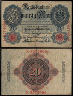 GERMANY BANKNOTE 20 MARK 1914 P-46b F (NT#05) - Other & Unclassified