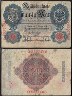 GERMANY BANKNOTE 20 MARK 1914 P-46b F (NT#05) - Andere & Zonder Classificatie