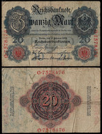 GERMANY BANKNOTE 20 MARK 1914 P-46b F (NT#05) - Andere & Zonder Classificatie