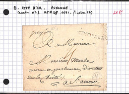 21 - Cote D'or-(20) AUXONNE - Lenain N°3  -indice 12 (Voir Descriptif De La Vente Avec Photo Du Scan) - 1801-1848: Precursors XIX