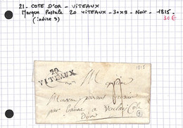 21 - Cote D'or-(20) VITTEAUX - (Voir Descriptif De La Vente Avec Photo Du Scan) - 1801-1848: Precursors XIX