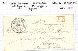 22 - Cote Du Nord-(21)  - PONTRIEUX - (Voir Descriptif De La Vente Avec Photo Du Scan) - 1801-1848: Vorläufer XIX