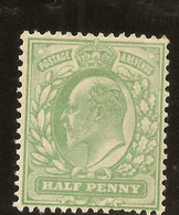 INGLATERRA  YVERT 106 Y 106A (º)  1/2 Penique Verde Amarillo 1902/1910  NL125 - Nuevos