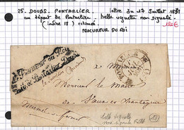 25 - Doubs  -(24) - PONTARLIER - RARE (Voir Descriptif De La Vente Avec Photo Du Scan) - 1801-1848: Précurseurs XIX