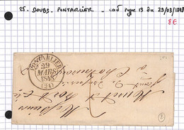25 - Doubs  -(24) - PONTARLIER - CAD TYPE13 (Voir Descriptif De La Vente Avec Photo Du Scan) - 1801-1848: Precursores XIX