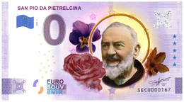 Billet Souvenir - 0 Euro - Italie - San Pio Da Pietrelcina - (2020-1) Edition Colorée - Essais Privés / Non-officiels