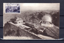 " PIC DE MIDI DE BIGORRE " Sur Carte De 1951. N° YT 916. Parfait état. Voir Les 2 Scans. CM - 1950-1959