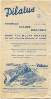 Schweiz - Pilatus - Fahrplan 1960 - Zahnrad- Und Luftseilbahn - Faltblatt Mit 3 Abbildungen - Europe