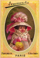 4 Cards Cartes Chromo Lemmens Parfumeur Rue Scribe PARIS Chapeaux Hats   Lith. May& Deymarie - Vintage (until 1960)