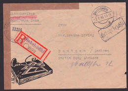 Military Censor -St. 11216, R-Bf-Vorderseite Gebühr Bezahlt Dinkelsbühl, 2.1.1946 Barfrankatur - Zone Anglo-Américaine