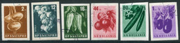 BULGARIA 1958 Vegetables Imperforate Used.  Michel 1079-84B - Gebraucht