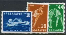 BULGARIA 1958 Student Sports MNH / **.  Michel 1076-78 - Unused Stamps