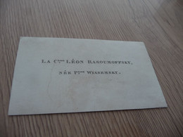 Carte De Visite XVIII ème En L'état Comtesse Léon Rasoumoffsky Née Wiasemsky - Visiting Cards