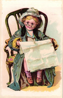 3 Chromos, Dimension Of  Postcard, Sweet Chimes Best Perfume Made , Children With Newspapers Parfum Perfuma - Vintage (until 1960)