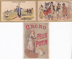 Lot De 3 Chromo - Publicité - Chocolat Felix Potin- Tres Bon état - Autres & Non Classés