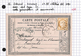 26 - Drome -(25)  - ROMANS - Carte Precurseur  (Voir Descriptif De La Vente Avec Photo Du Scan) - 1849-1876: Classic Period