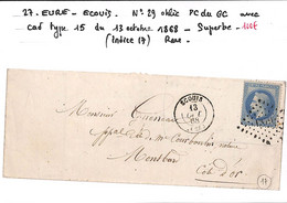 27 - Eure  -(26)  - ECOUIS - PC Du GC 1379 -indice17 (Voir Descriptif De La Vente Avec Photo Du Scan) RARE - 1849-1876: Classic Period