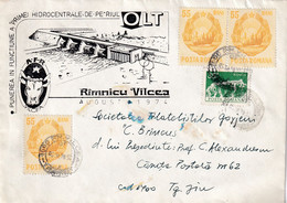 A3007 - Hidrocentrala De Pe Raul Olt, Ramnicu Valcea August 1974, Posta Romana, Ramnicu Valcea, Targu Jiu 1990 Romania - Cartas & Documentos