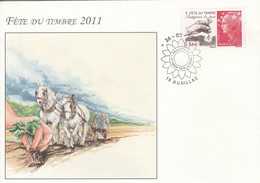 FETE DU TIMBRE 2011 AURILLAC CANTAL - Commemorative Postmarks