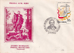A3021 - Andrei Muresanu, Poetul Revolutiei Transilvane Blaj 1988 Republica Socialista Romania Posta Romana - Covers & Documents