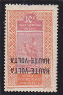 Haute Volta Double Surcharge Inversée Sur 10 Centimesorange Et Rose Trace De Charnières C4 - Unused Stamps