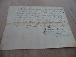 Pièce Signée De Villamur Régiment Du Gatinois Certification Fort Louis Du Rhin 1733 Sous Lieutenant Cazaubon - Documents