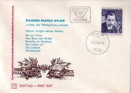 A3042 - Rainer Maria Rilke Lyriker Der Weltgeltung Erlangte, Ersttag, Wien 1976 Republik Osterreich - FDC
