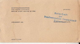 VISA CARD REGISTRATION FORM, GERMAN EMBASSY IN BUCHAREST INK STAMP, 1970, ROMANIA - 1950 - ...