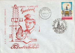 A3052 -Ziua Petrolistului, Grupa Filatelica Sondorul, Medias 1982 Romania - Cartas & Documentos