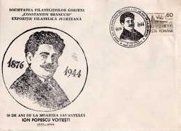 A3054 - Expozitia Filatelica Judeteana Ion Popescu Voitesti, Savantul Roman, Balanesti 1994 Romania - Covers & Documents